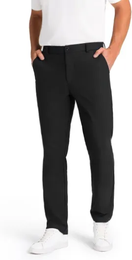 Mens Classic Fit Golf Pants Stretch Dress Pants 30''/32''/34'' Lightweight Casual Suit Pants with Pockets 35W x 32L Black