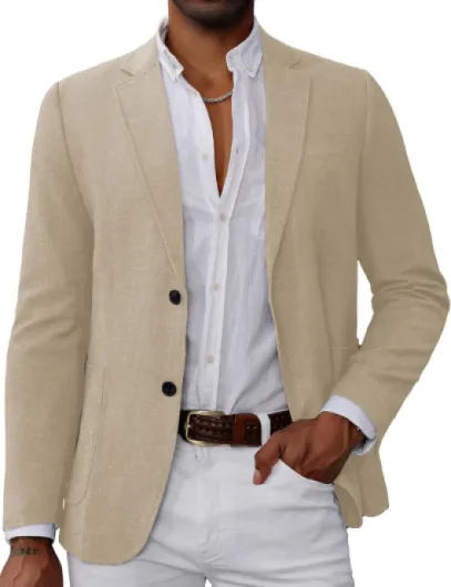 Mens Blazer Sport Coats Casual Lightweight 2 Button Sports Coat and Blazers Suit Jacket Apricot X-Large