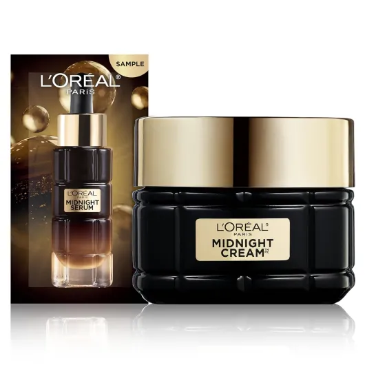 L'Oreal Paris Age Perfect Anti-Aging Midnight Cream, Face Moisturizer to Reduce Wrinkles and Firm Skin, 1.7oz + Serum Sample Fragranced 1 Piece