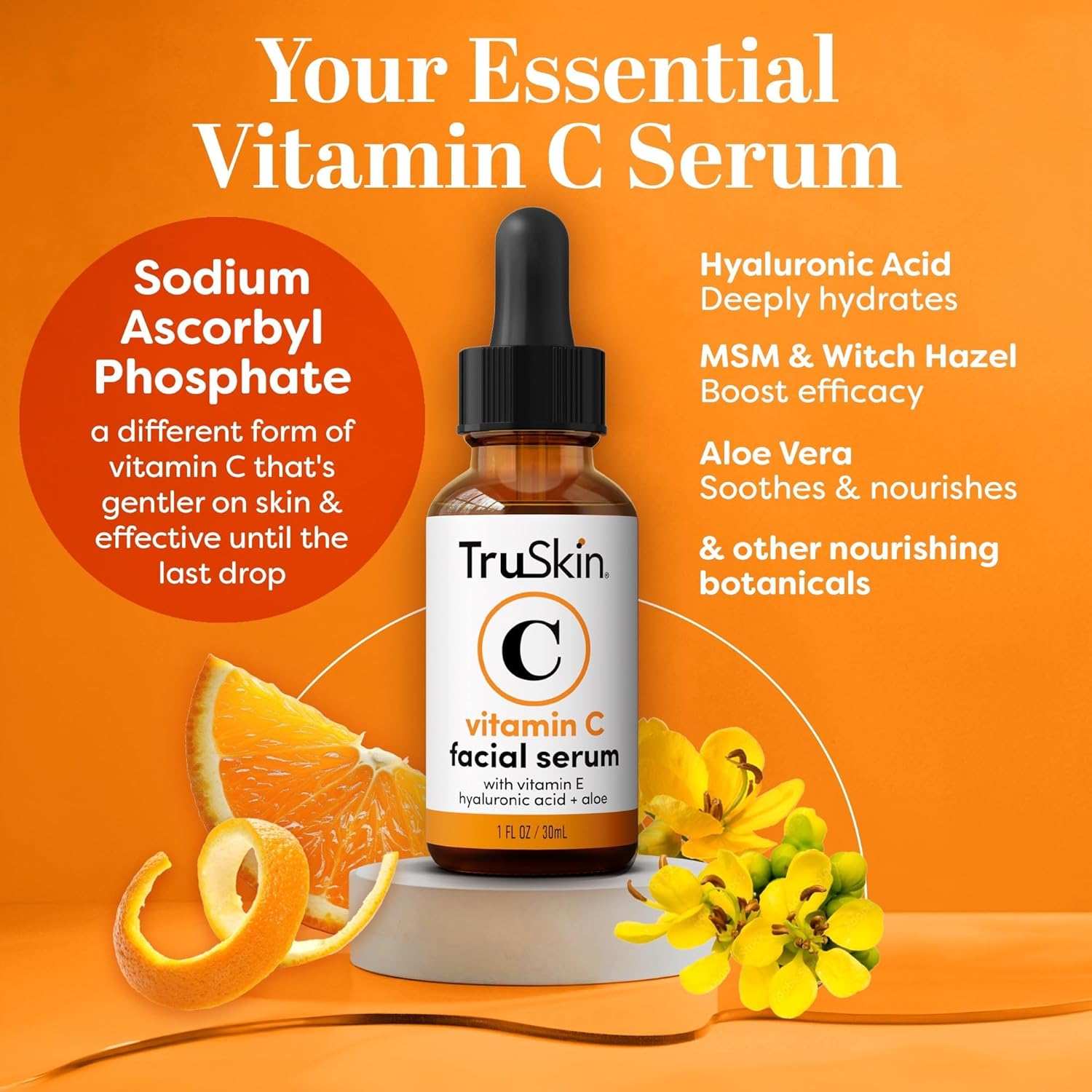 Vitamin C Serum For Face – Anti Aging Face Serum with Vitamin C, Hyaluronic Acid, Vitamin E – Brightening Formula – Improve Appearance of Dark Spots, Tone, Fine Lines & Wrinkles, 1 Fl Oz 1 Fl Oz (Pack of 1)