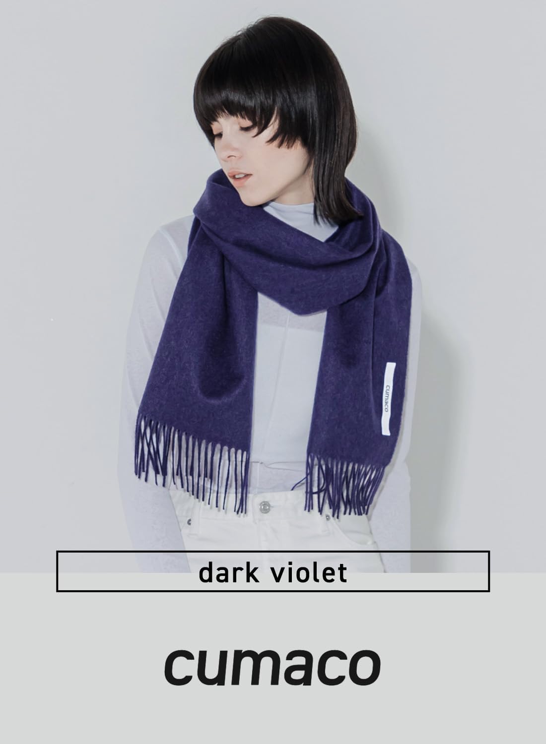 25 colors 100% cashmere plain scarf ladies large thick C-A0011B F 19.dark Violet