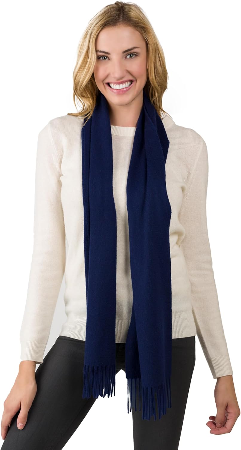 Women's 100% Pure Cashmere Scarf 75"x12" Cashmere Scarves for Women Navy