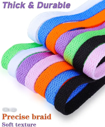 4 Pairs of Flat Shoe Laces, Shoelaces for Sneakers, Athletic Shoelaces White 55"(140cm)