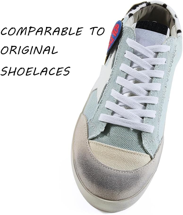 Flat Shoe Laces for Sneakers, Shoelaces for Sneakers, Athletic Shoelaces 54" ( 137 CM ) 02 Snow White