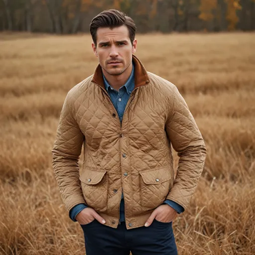 Camel quilted jackets for men who want refined warmth and ease