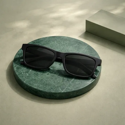Refined sunglasses for round face men who want sharp lines