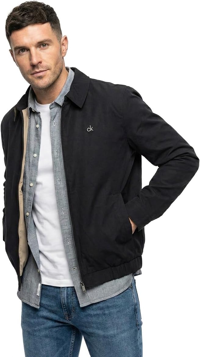 Calvin Klein Mens 2026 Hawkins Classic Stylish Bomber Jacket M Black