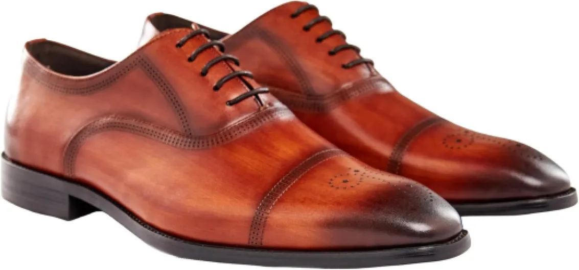 Men’s Handmade Brown Black Leather Oxford Brogue Classic Formal Lace Up Shoes 11 UK Brown