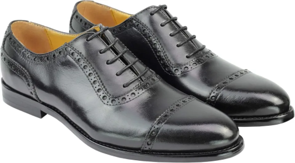 Real Leather Lace up Formal Black Shoes 11 UK Black