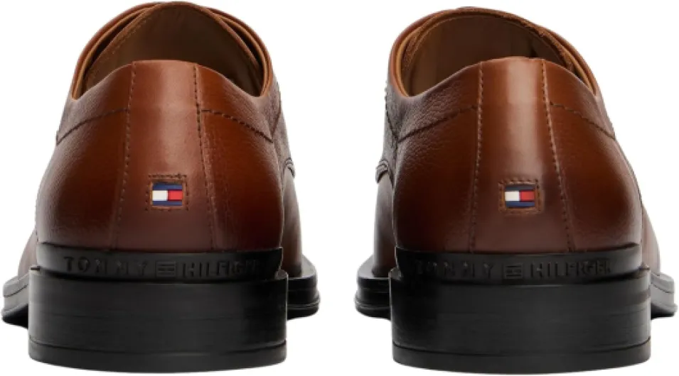 Men’s Corporate Leather Derby Shoes 10 UK Brown Winter Cognac