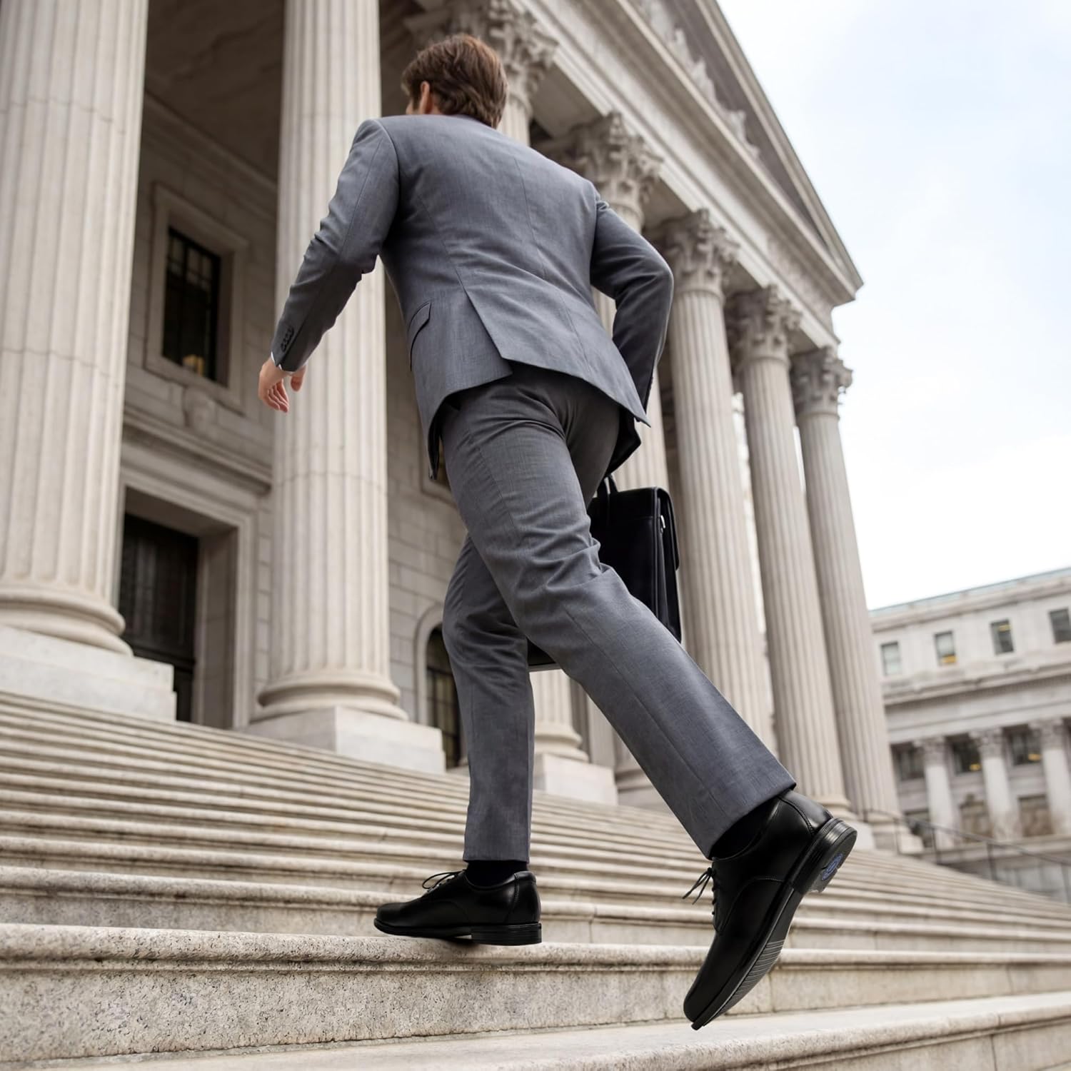 Men's Classic Leather Dress Shoes Comfort Oxfords Business Formal Lace Up Shoes 11 UK Black