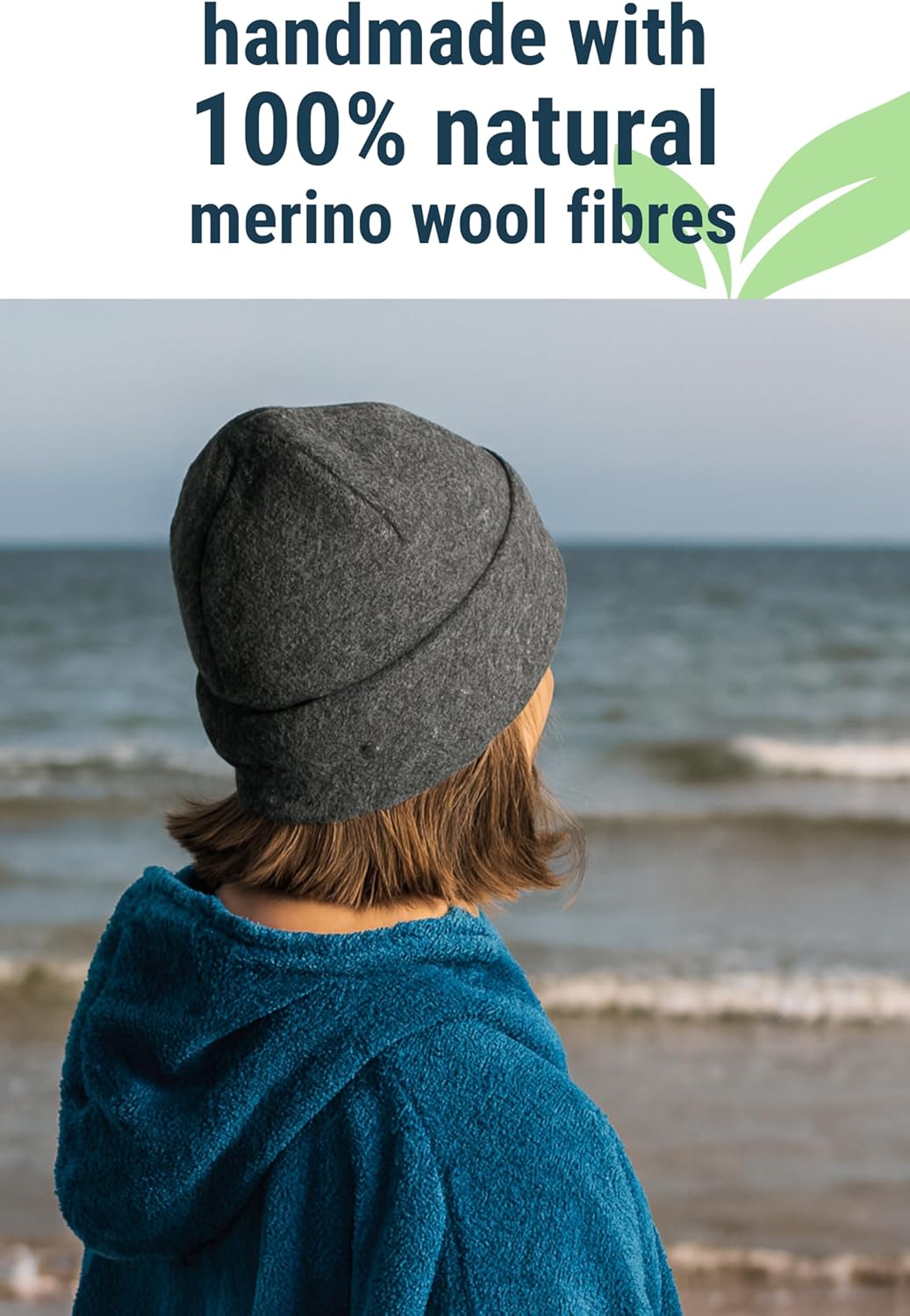 Sauni 100% Merino Wool Felt Sauna Hat Beanie - One Size - Natural Sauna Hat for Men & Women, Heat-Resistant Felt Cap for Sauna, Spa & Banya Premium Unisex Sauna Accessories Charcoal Grey