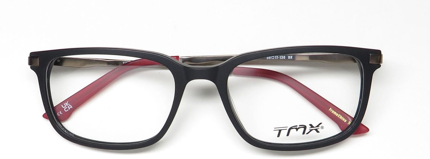 Tmx Strong Side Made Of Premium Acetate Designer Eyeglass Frame/Glasses [50-17-130, matte black]