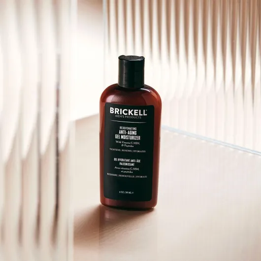 Brickell Men's Rejuvenating Anti-Aging Gel Moisturizer For Men, Natural and Organic, Fast Absorbing Moisturizer Reduces Fine Lines and Wrinkles (Scented, 118 ml)