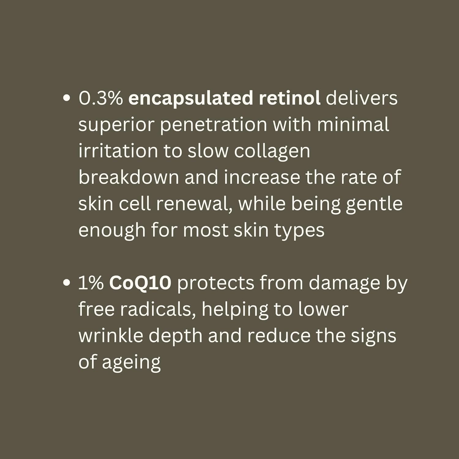 No.1 - Premium Retinol Serum 0.3% for Face with 1% Coenzyme Q10 30ml - Anti-Aging Night Skincare Serum - Fights Wrinkles + Blemishes - For Women and Men