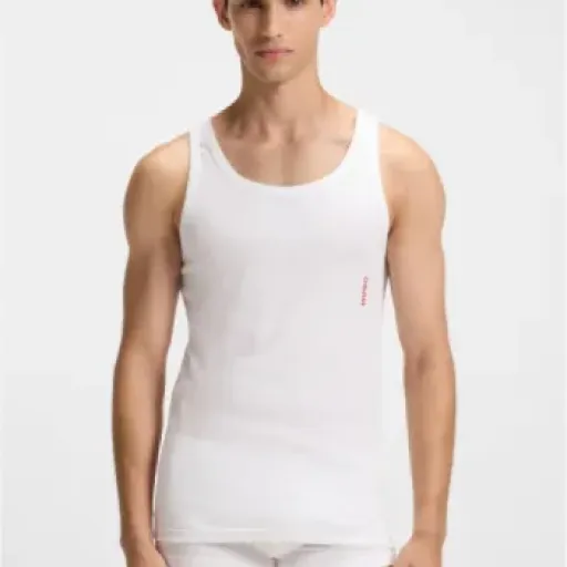 HUGO Men's Tank Top Twin Pack Review: simple white vests that actually fit like they should
