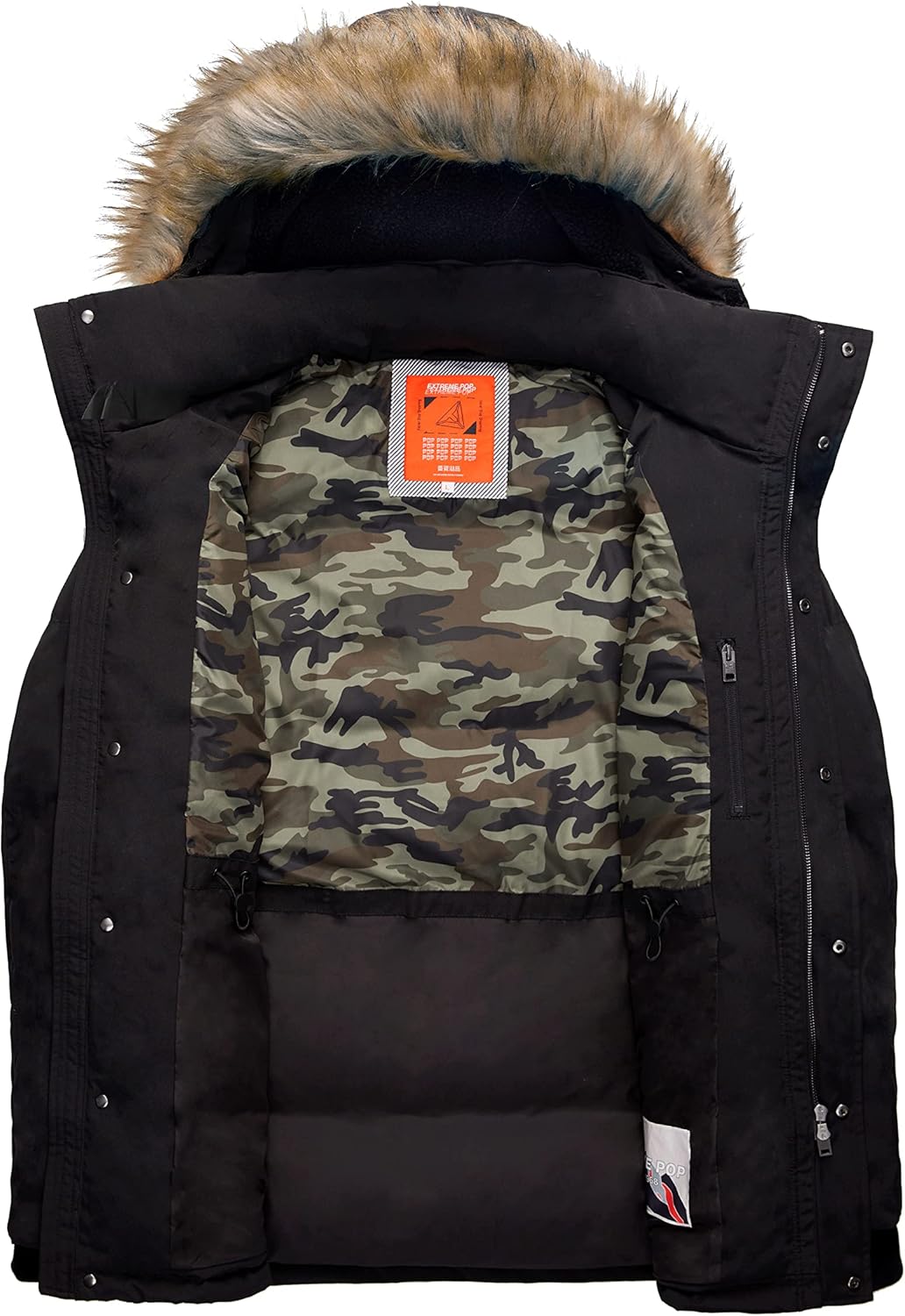 Men's Pure White Goose Down Parka Jacket Waterproof Windbreaker S-XXL UK Brand M Black