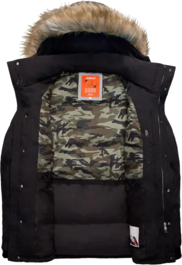 Men's Pure White Goose Down Parka Jacket Waterproof Windbreaker S-XXL UK Brand M Black