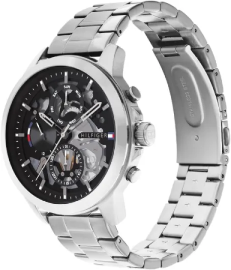 Tommy Hilfiger Analogue Multifunction Quartz Watch for Men with Stainless Steel or Leather Bracelet Silver
