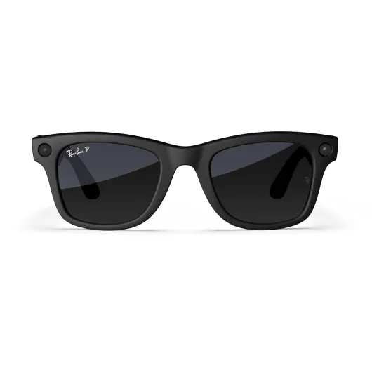 Ray-Ban Meta (Gen 1), Wayfarer, Matte Black - Smart AI Glasses for Men, Women — 12 MP Camera, Open-Ear Speakers, Video Recording, Bluetooth — Polarized Gradient Graphite Lenses — Wearable Technology Standard Matte Black/Polarized Gradient Graphite