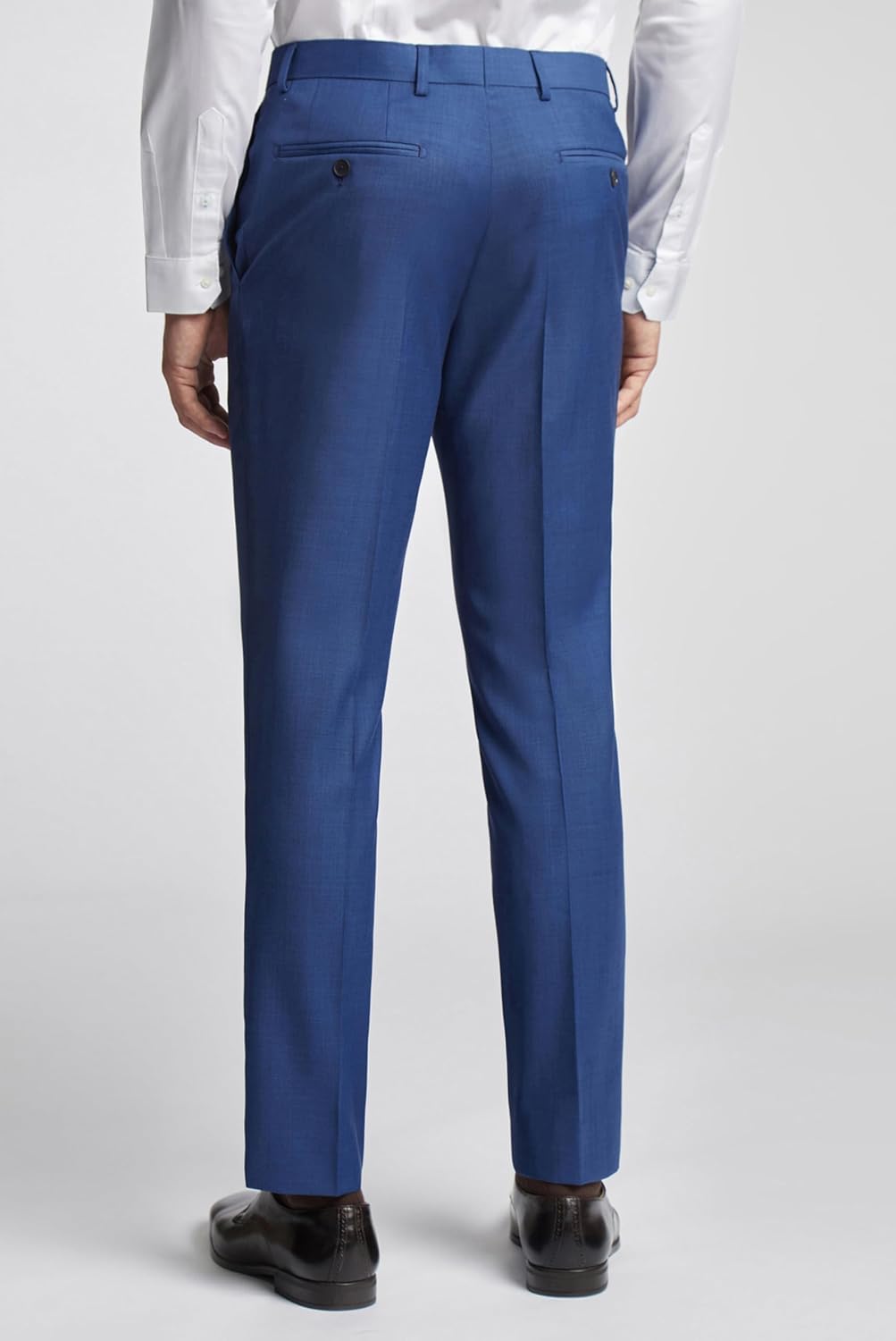Ted Baker Men's Forbe Cobalt Sharkskin Slim Trousers Suit Pants 34W Short Cobalt