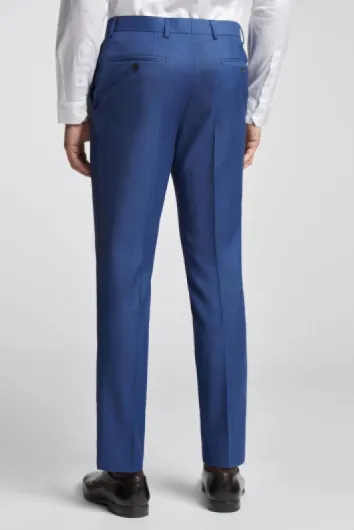 Ted Baker Men's Forbe Cobalt Sharkskin Slim Trousers Suit Pants 34W Short Cobalt