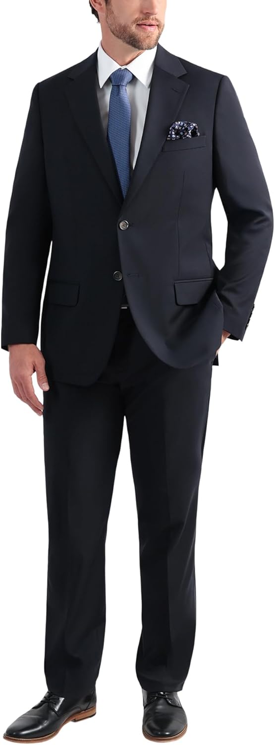 Haggar Men's Jmh Premium Wool Tailored Fit Flat Front Suit Separates Pant Suit Pants 40W / 30L Navy