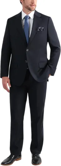 Haggar Men's Jmh Premium Wool Tailored Fit Flat Front Suit Separates Pant Suit Pants 40W / 30L Navy