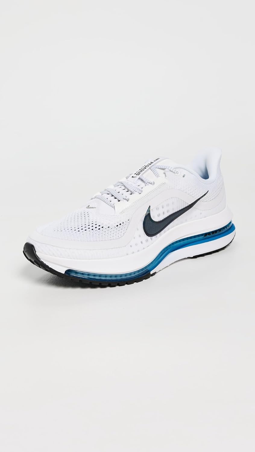 Nike Men's Pegasus Premium Sneakers 7 UK White Black Blue Platinum