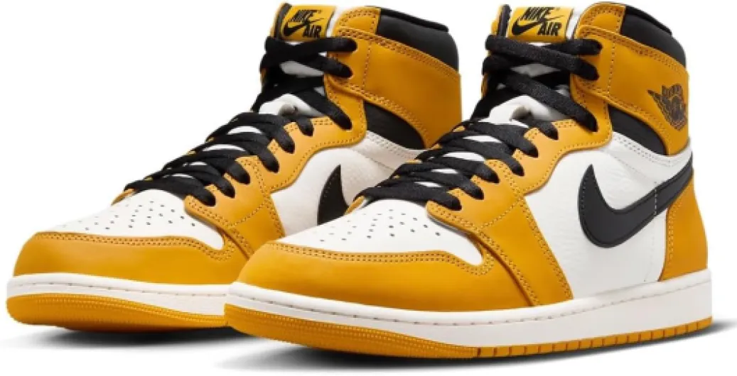 NIKE Air Jordan 1 Retro High OG 'Yellow Ochre' – Premium Leather Heritage Sneaker 9 UK Yellow Ochre