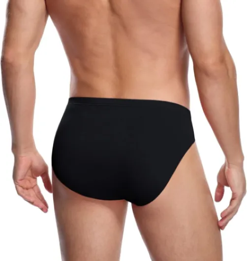 Men's Modal Briefs Underwear Soft Microfibre Underpants No Front Silky Touch Slips Covered Waistband Multipack Multicolour-4 Pack M