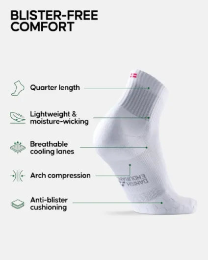 Cushioned Running Socks for Long Distances, Anti-Blister & Sweat Wicking, Quarter Length, for Men & Women, Unisex, 3 or 5 Pack 9-12 White