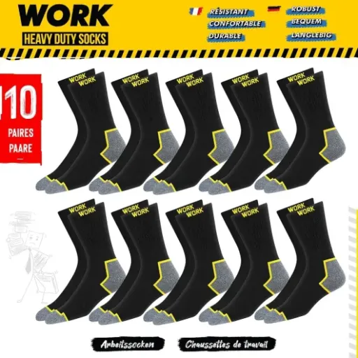 SOXCO 10 Pairs Men’s WORK Socks Review: cheap black work socks that get the job done