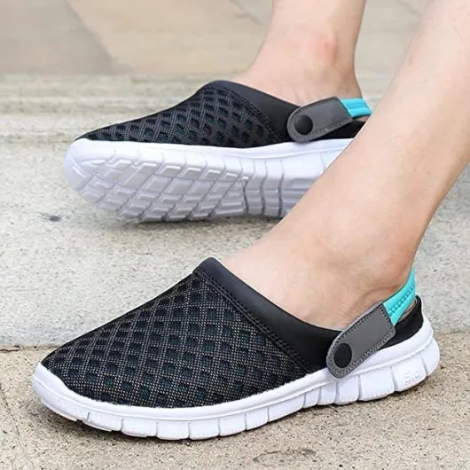 Mens Womens Clogs Garden Shoes Breathable Mesh Slippers Beach Sandals Outdoor Sports Casual Summer Flip Flops 7.5 UK Blue