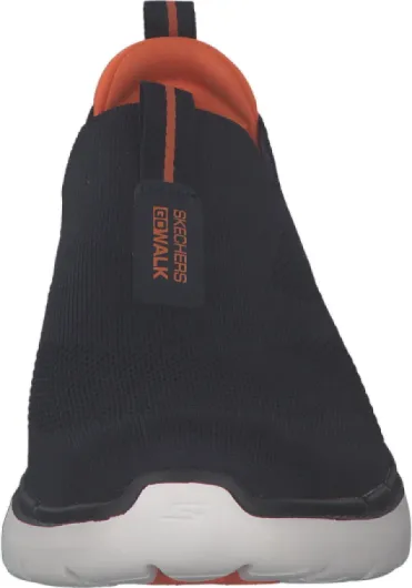 Men's Gowalk 6-Stretch Fit Slip-On Athletic Performance Walking Shoe 9.5 UK Navy and Orange Textile