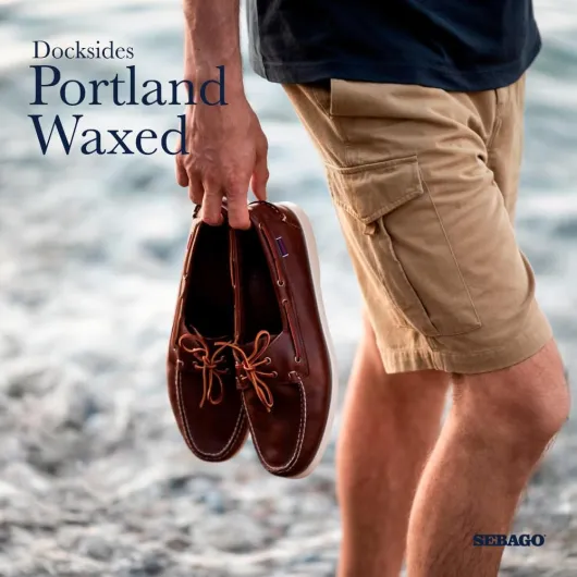 Sebago Men's Docksides Portland WaxedBoat Shoes 9.5 UK Brown