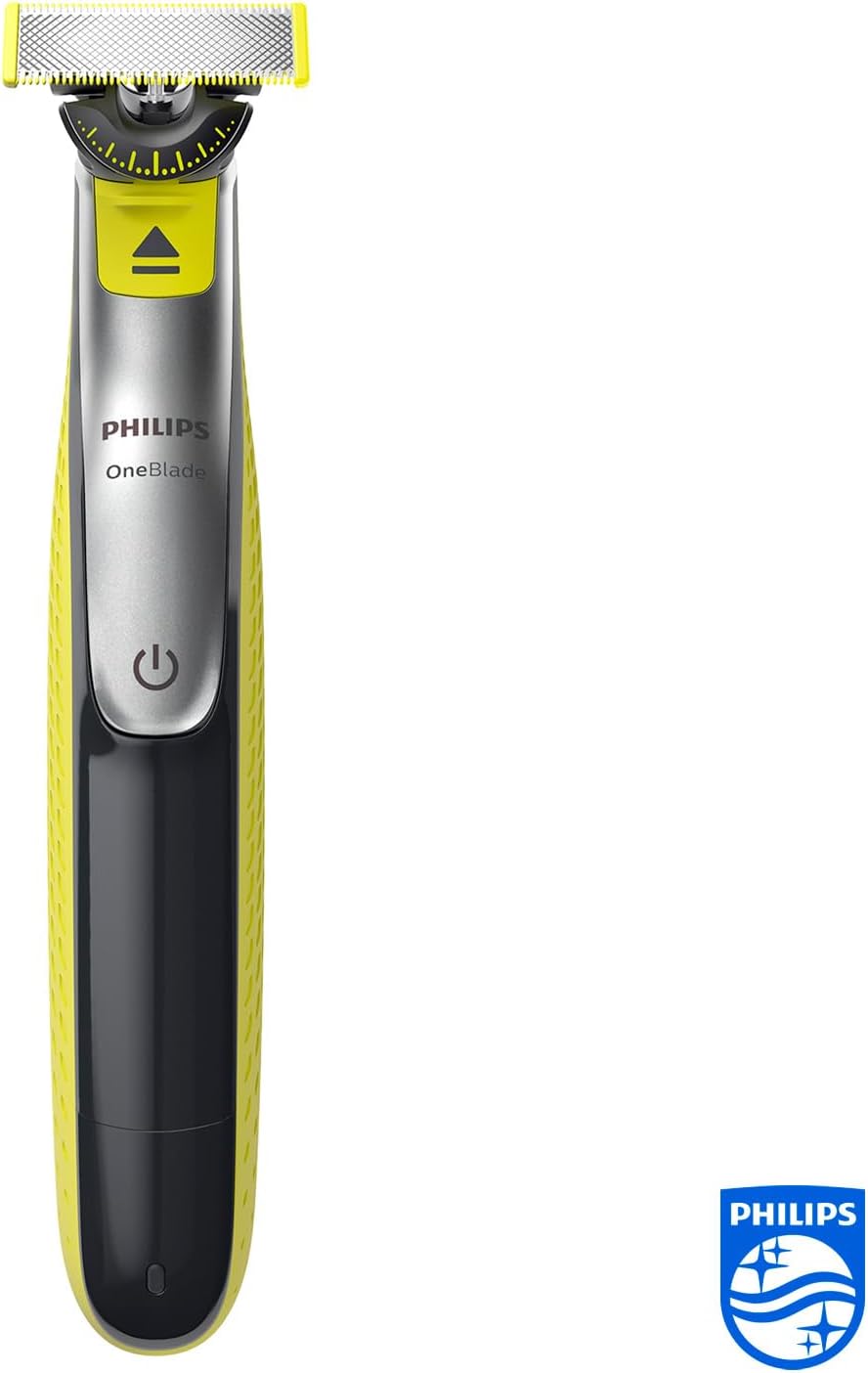 Philips OneBlade 360 Hybrid Face - Electric Beard Trimmer and Shaver, with 360 Blade Innovation, 2X 360 Blade for face, 5in1 Adjustable Comb, (Model QP2734/30) Black 1 Count (Pack of 1)