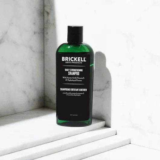 Brickell Men's Daily Strengthening Shampoo for Men, Natural and Organic Featuring Mint and Tea Tree Oil To Soothe Dry and Itchy Scalp, Sulfate Free and Paraben Free, 236 ml, Scented 236 ml (Pack of 1)
