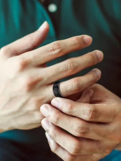 Spinning Viking Rings Personalised Norse Runes Fidget Ring for Anxiety Stainless Steel Nordic Rings for Men Women Size O to Z+3 with Gift Wrapped 01.black-type a Z+1